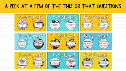 This or That?! 112 Would You Rather Questions | Brain Breaks & Bell Ringers
