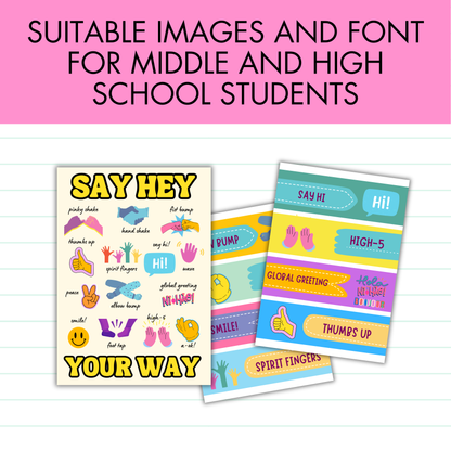 Morning Greetings Choice Posters - Classroom Greeting Signs Middle and High
