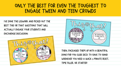 This or That?! 112 Would You Rather Questions | Brain Breaks & Bell Ringers