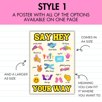 Morning Greetings Choice Posters - Classroom Greeting Signs Middle and High