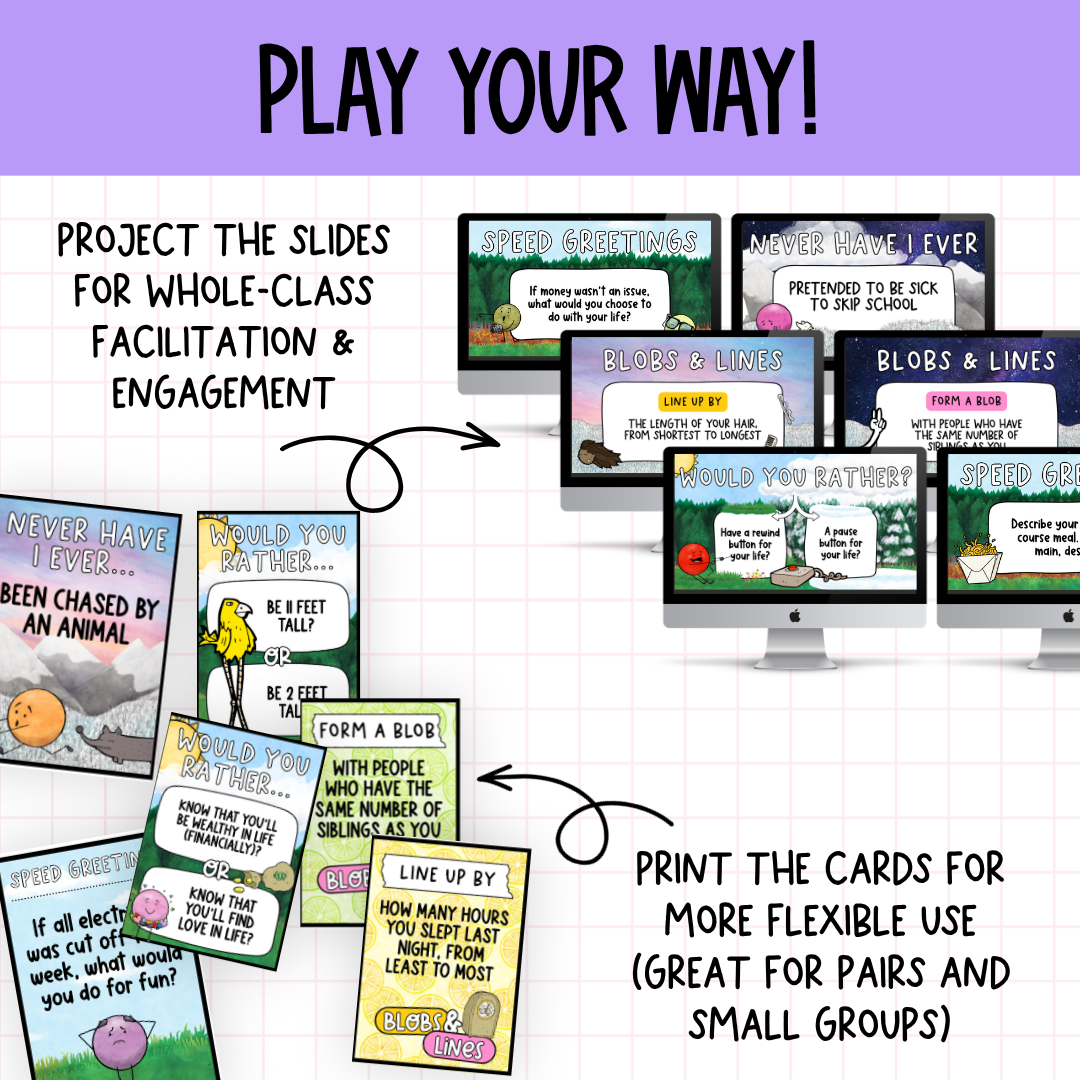 Back to School Icebreaker Bundle: 4 Card Games for First Day and Brain Breaks. Perfect for Upper Primary, Middle & High!