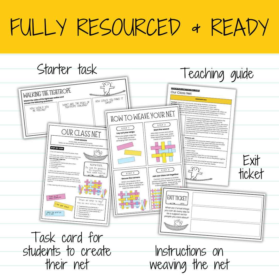 The Class Net | SEL Community & Kindness Lesson + Collaborative Class Display