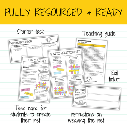 The Class Net | SEL Community & Kindness Lesson + Collaborative Class Display