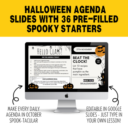 Halloween Activities Bundle for Middle & High | SEL, Brain Breaks, Bell Ringers