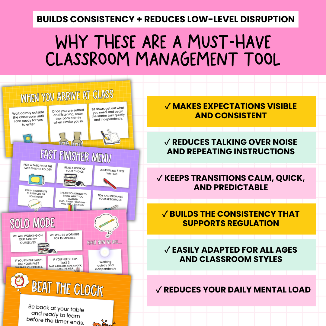 59 Editable Classroom Routine / Transition Slides | Entry, Pack-Up, Exit + MORE