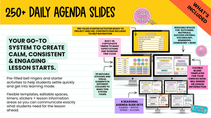 THE FIRST 5 BUNDLE! | Bell Ringers, Do Nows, Agenda Slides & Entry Routines