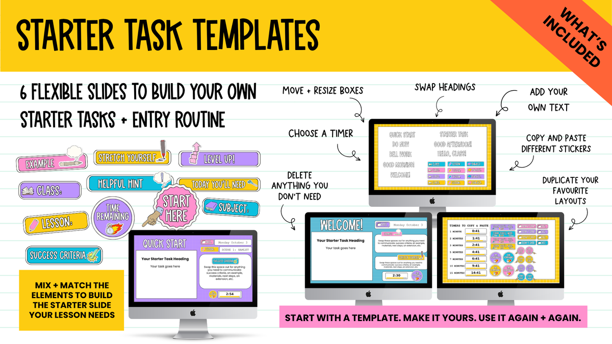 THE FIRST 5 BUNDLE! | Bell Ringers, Do Nows, Agenda Slides & Entry Routines