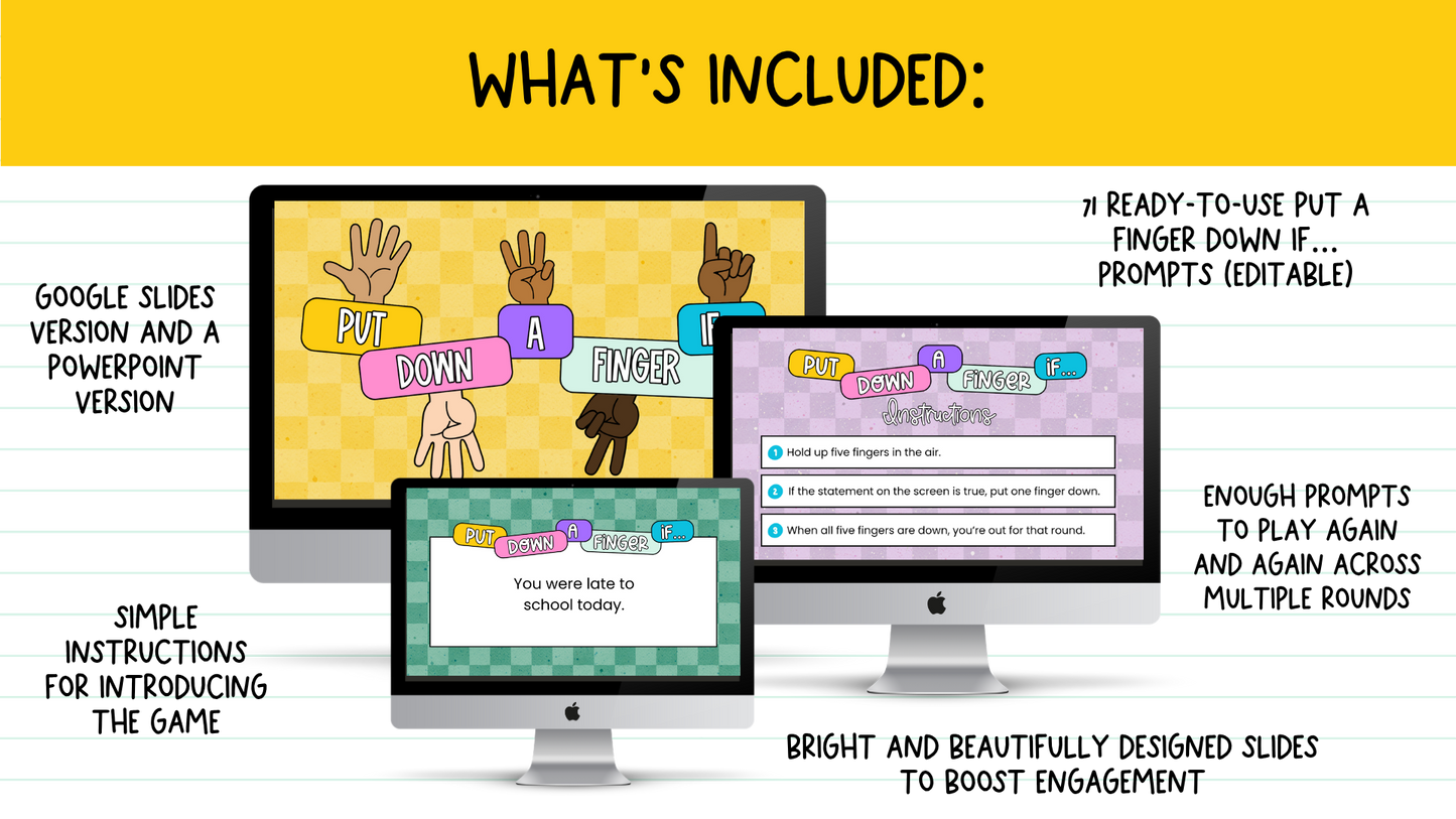 Put a Finger Down If… | Engaging Icebreaker or Brain Break Game for All Grades