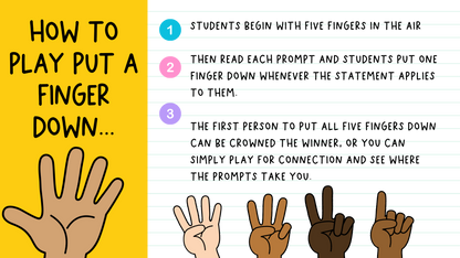 Put a Finger Down If… | Engaging Icebreaker or Brain Break Game for All Grades
