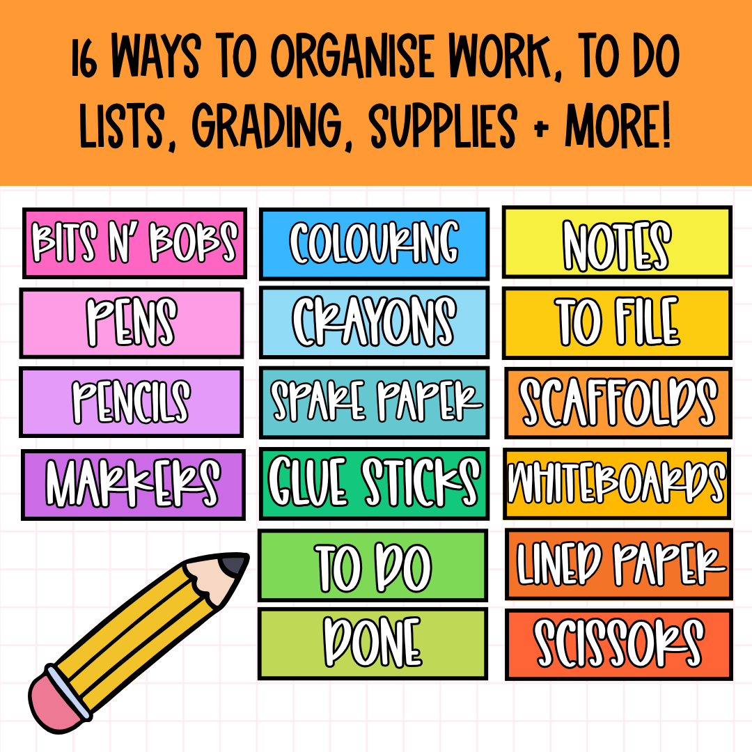 Tote Tray Organization Label Pack Multiple Styles & Colors [EDITABLE CANVA LINK]