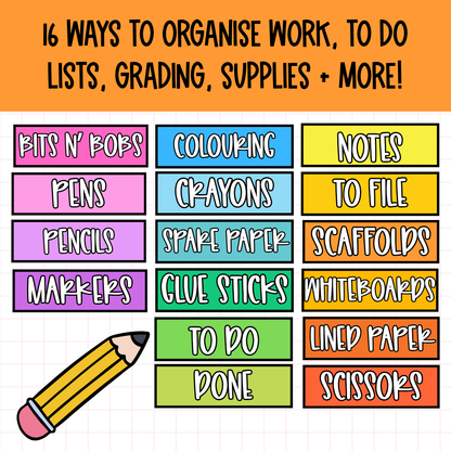 Tote Tray Organization Label Pack Multiple Styles & Colors [EDITABLE CANVA LINK]