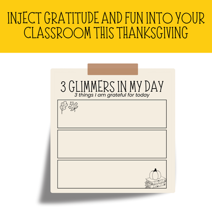 Thanksgiving Printable Post-Its: Print-and-Go for Gratitude, Bell Ringers + more