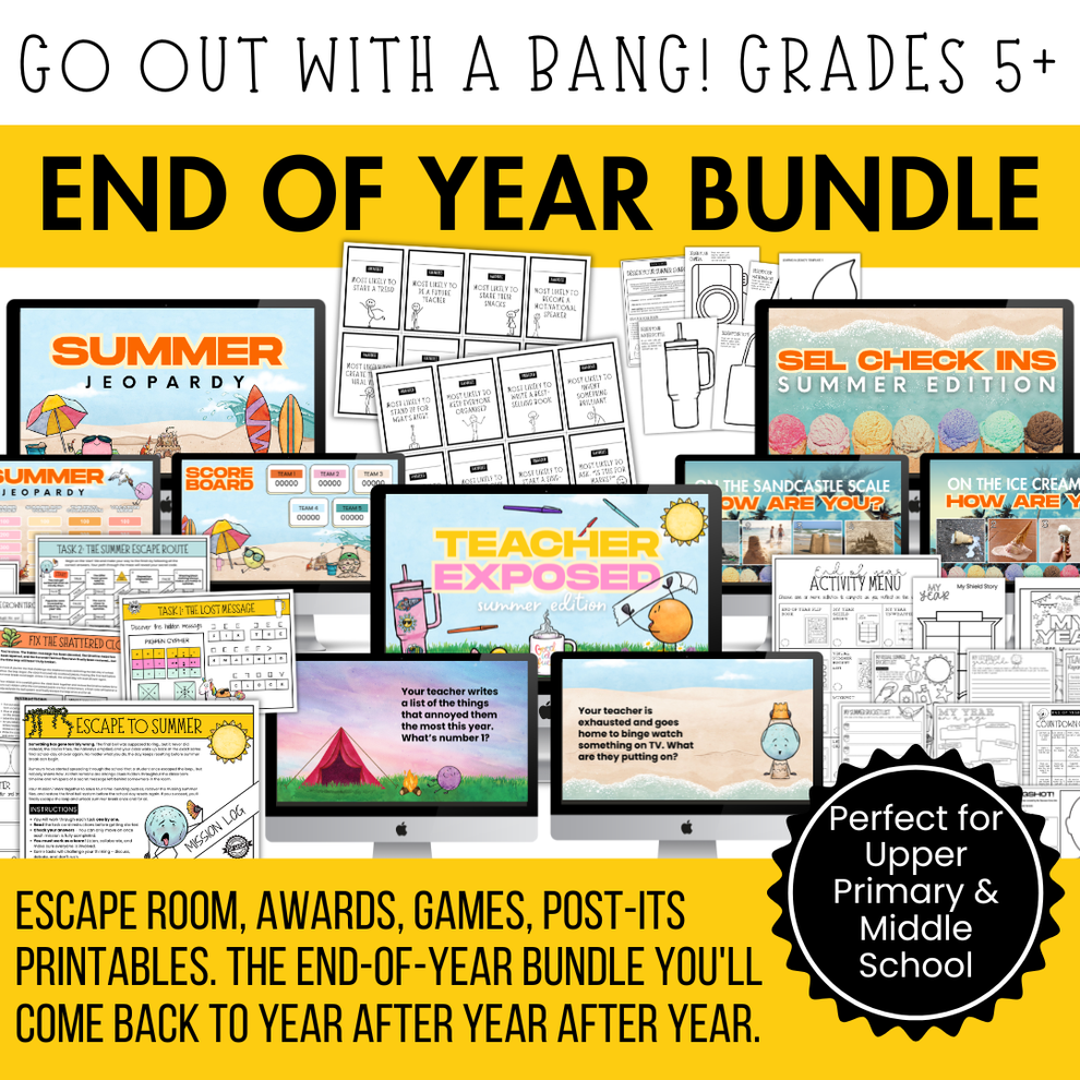 The ULTIMATE End of Year Summer Bundle for Middle & High School (Grade ...