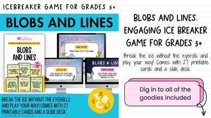 Blobs and Lines Card Game: Back to School Icebreaker Activity and Brain Breaks