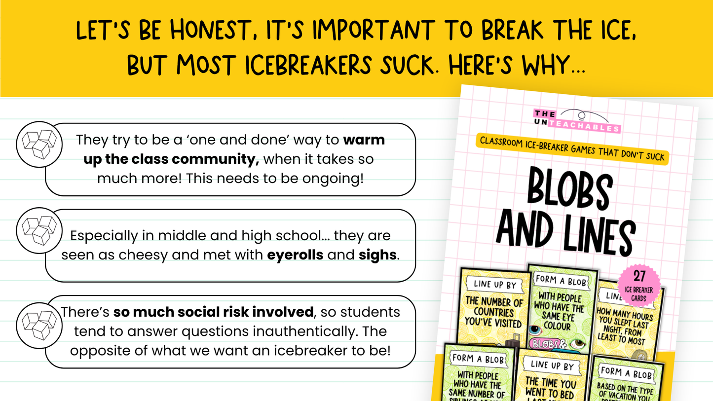 Blobs and Lines Card Game: Back to School Icebreaker Activity and Brain Breaks