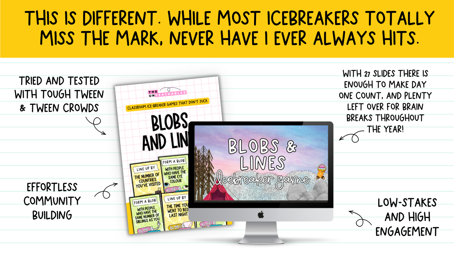 Blobs and Lines Card Game: Back to School Icebreaker Activity and Brain Breaks