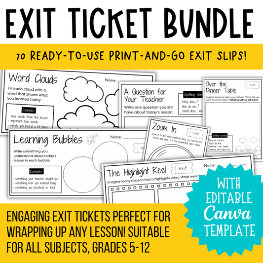 70 Engaging Exit Tickets / Slips | For All Subjects | Upper Primary & Middle