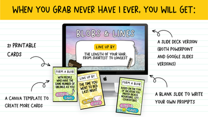 Blobs and Lines Card Game: Back to School Icebreaker Activity and Brain Breaks