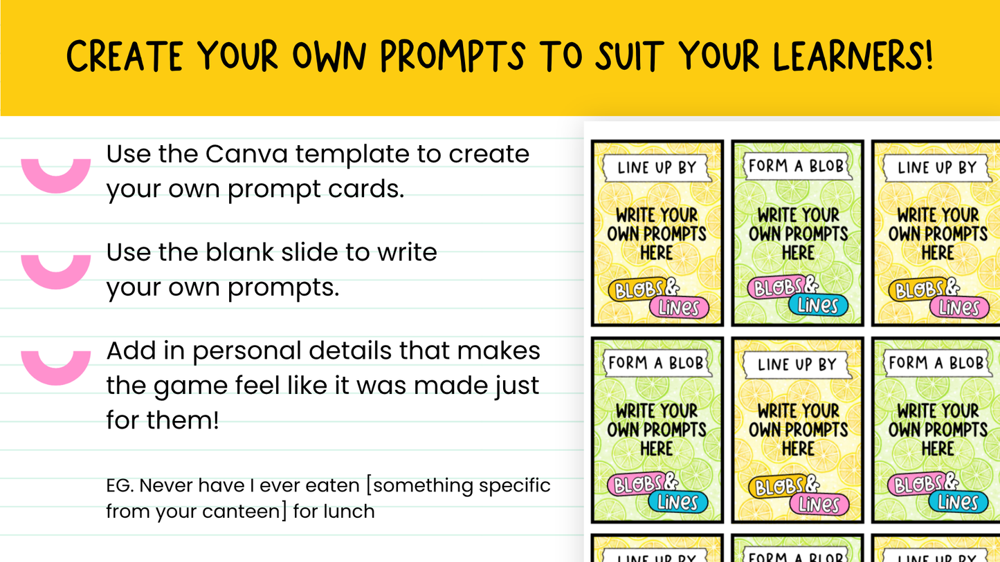 Blobs and Lines Card Game: Back to School Icebreaker Activity and Brain Breaks