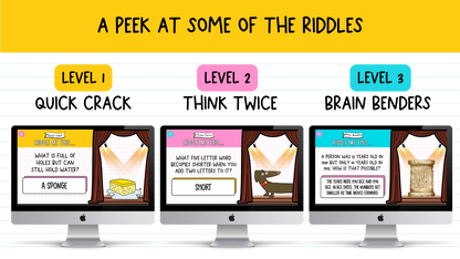 Riddle Me This! 150+ Brain Teasers | Brain Breaks, Bell Ringers | 3 Difficulty Levels!