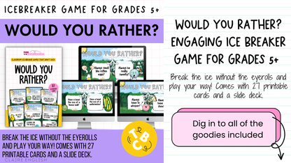 Would You Rather Card Game: Back to School Icebreaker Activity and Brain Breaks