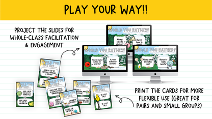 Would You Rather Card Game: Back to School Icebreaker Activity and Brain Breaks