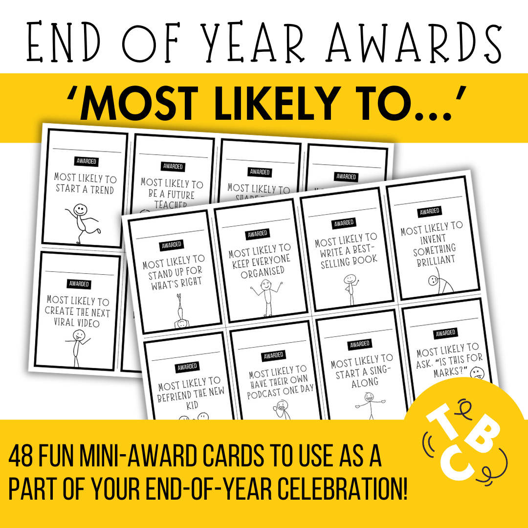 48 Fun End of Year Student Superlative Awards! | Printable Class Certificates