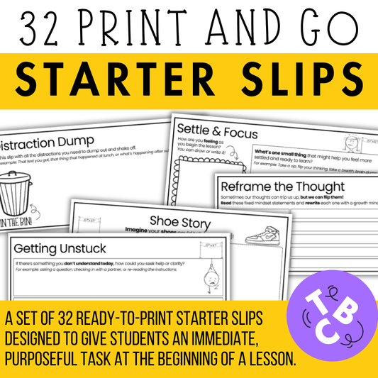 32 Print-and-Go Starter Slips | Engaging Bell Ringers / Do Nows for Any Subject