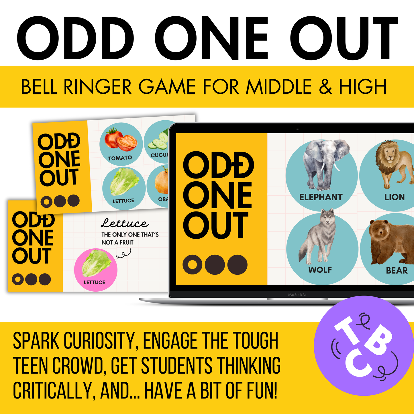 ODD ONE OUT! Engaging Brain Break / Bell Ringer Game for Middle & High | ppt