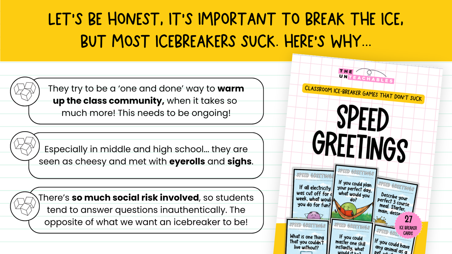 Speed Greetings Card Game: Back to School Icebreaker Activity and Brain Breaks