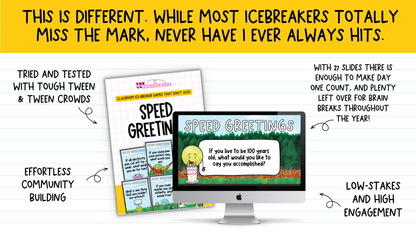 Speed Greetings Card Game: Back to School Icebreaker Activity and Brain Breaks