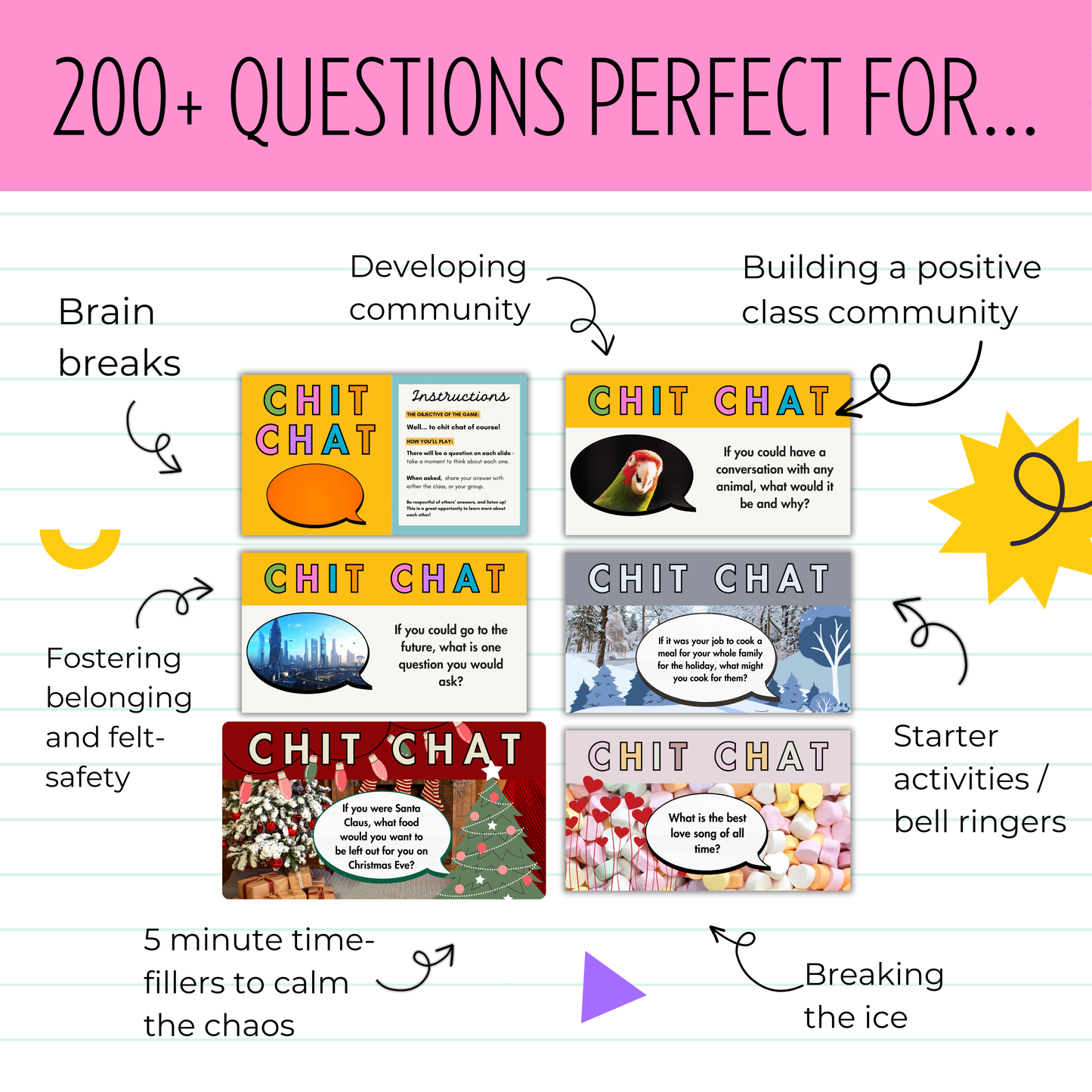 200+ Morning Meeting Questions! Attendance Questions, Brain Breaks, Bell Ringers