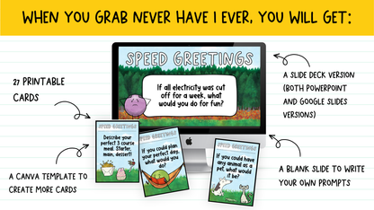 Speed Greetings Card Game: Back to School Icebreaker Activity and Brain Breaks