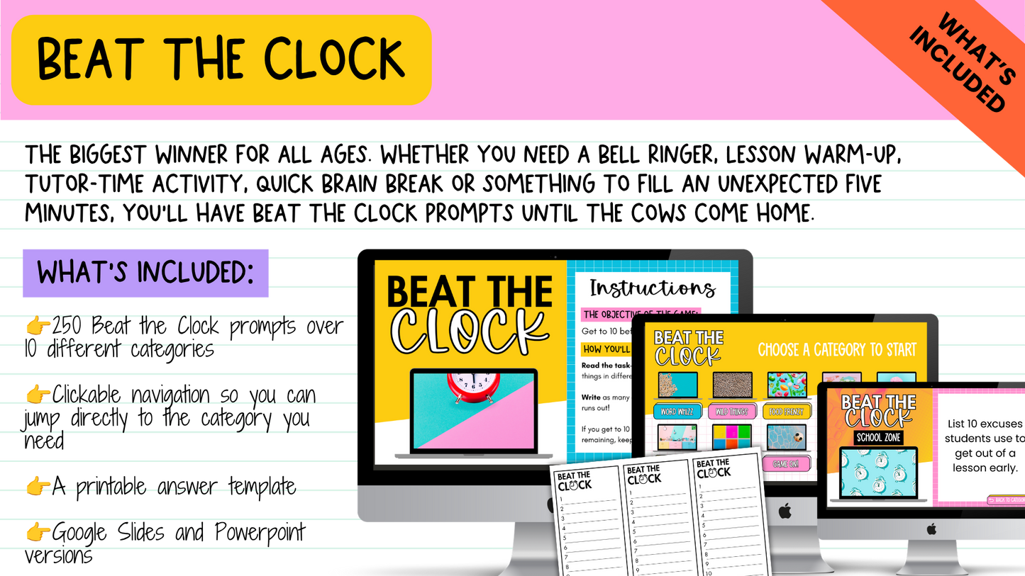 The Brain Break MEGA Bundle | 1000+ Engaging Questions, Activities, Slides and Prompts