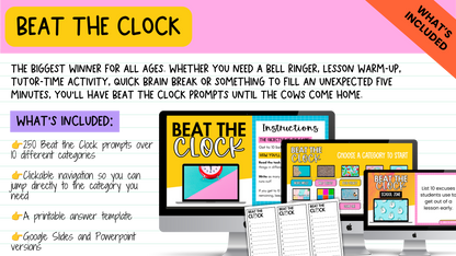 The Brain Break MEGA Bundle | 1000+ Engaging Questions, Activities, Slides and Prompts