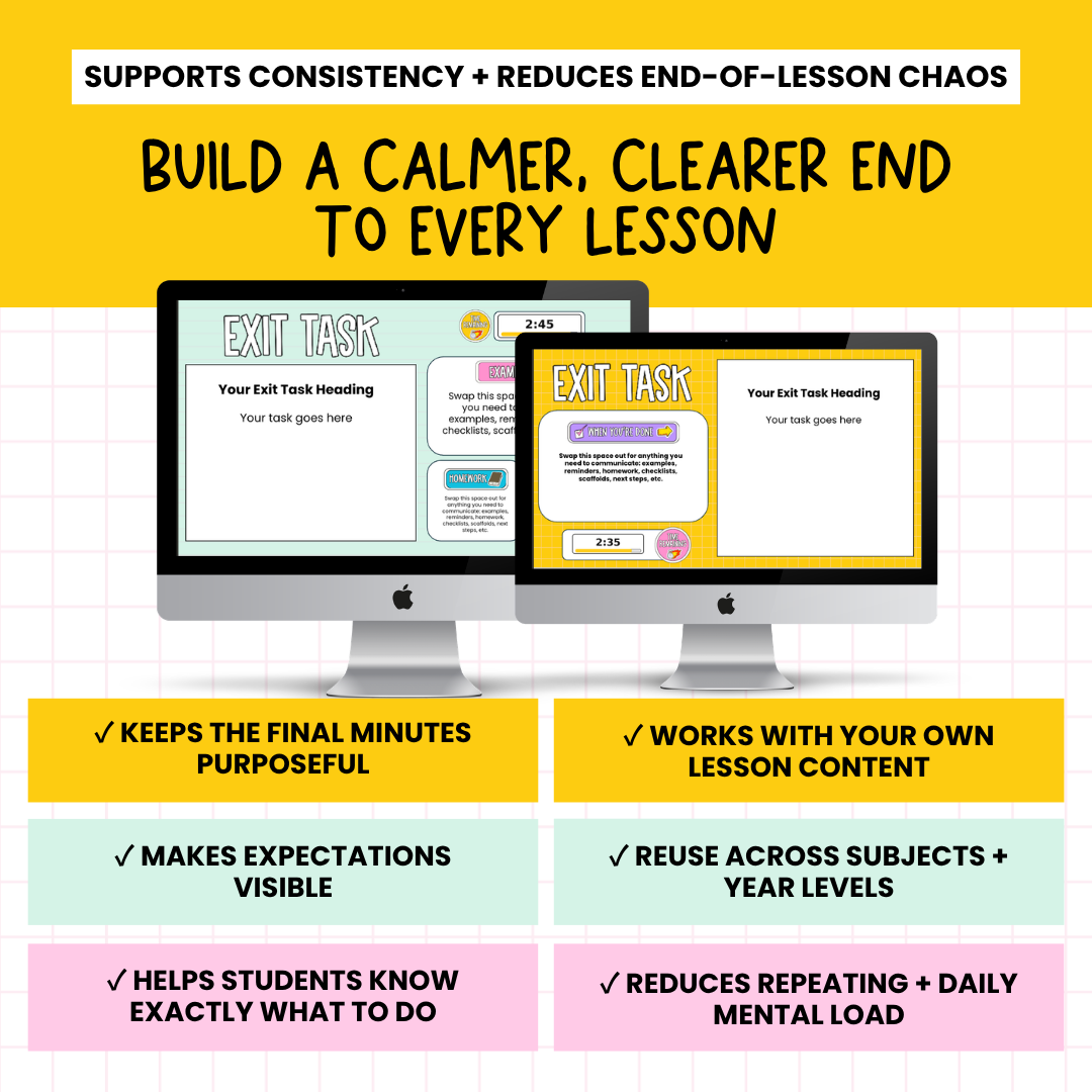 Exit Task Templates | 6 Editable Exit Ticket & Lesson Wrap-Up Slides. ALL GRADES & SUBJECTS