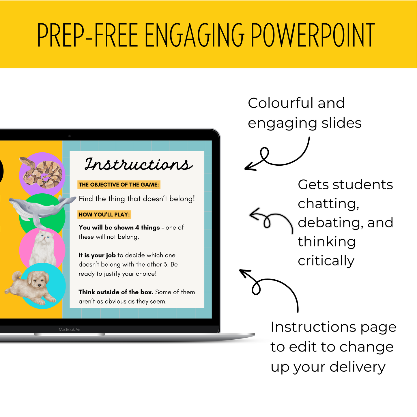 ODD ONE OUT! Engaging Brain Break / Bell Ringer Game for Middle & High | ppt