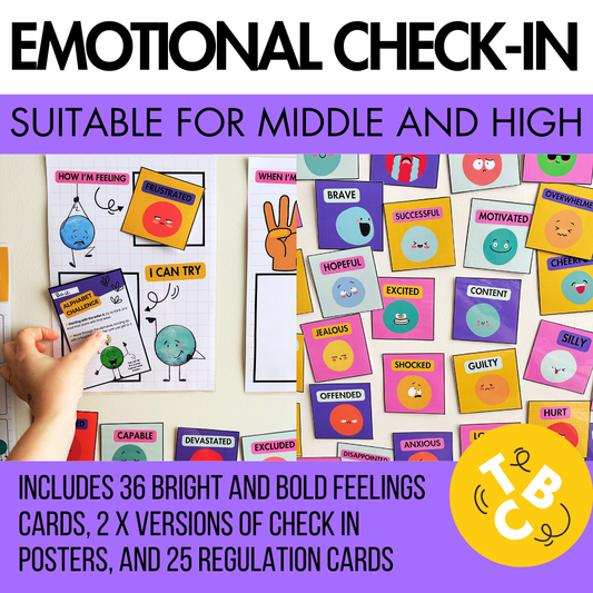 Feelings Check-In: 36 Emotion Cards & 25 Self-Regulation Coping Strategy Cards