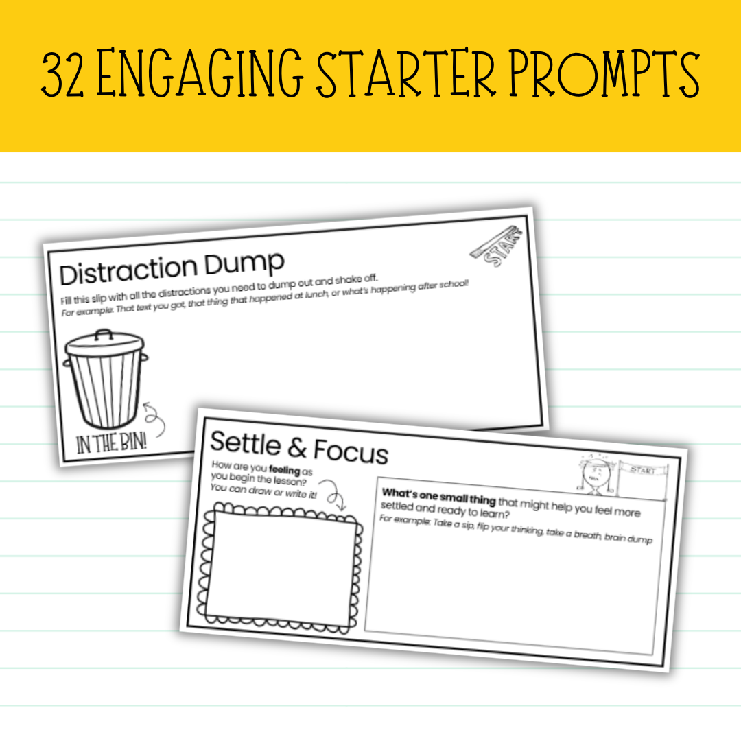 32 Print-and-Go Starter Slips | Engaging Bell Ringers / Do Nows for Any Subject