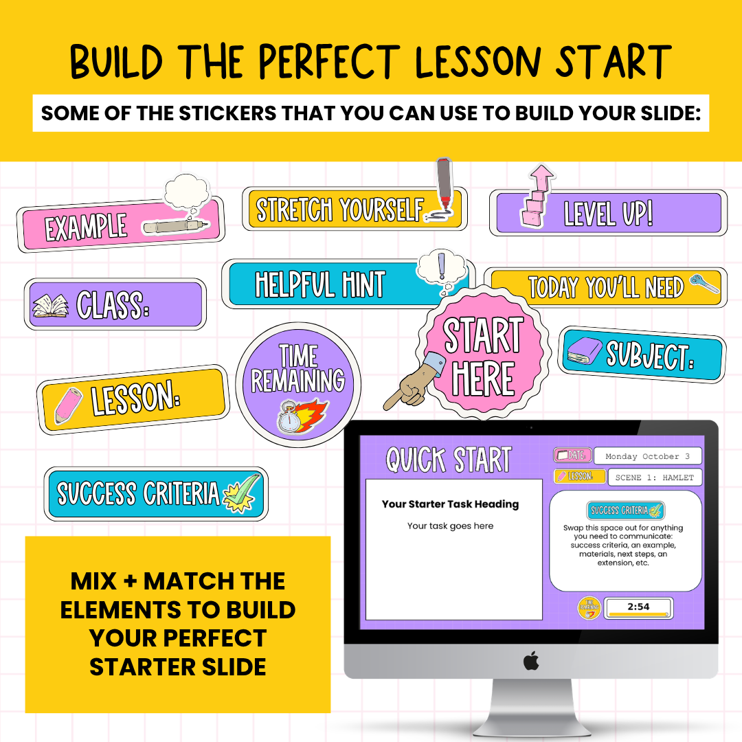 6 Editable Starter Slide Templates | Bell Ringer | Do Now | ANY GRADE & SUBJECT