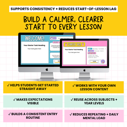 6 Editable Starter Slide Templates | Bell Ringer | Do Now | ANY GRADE & SUBJECT
