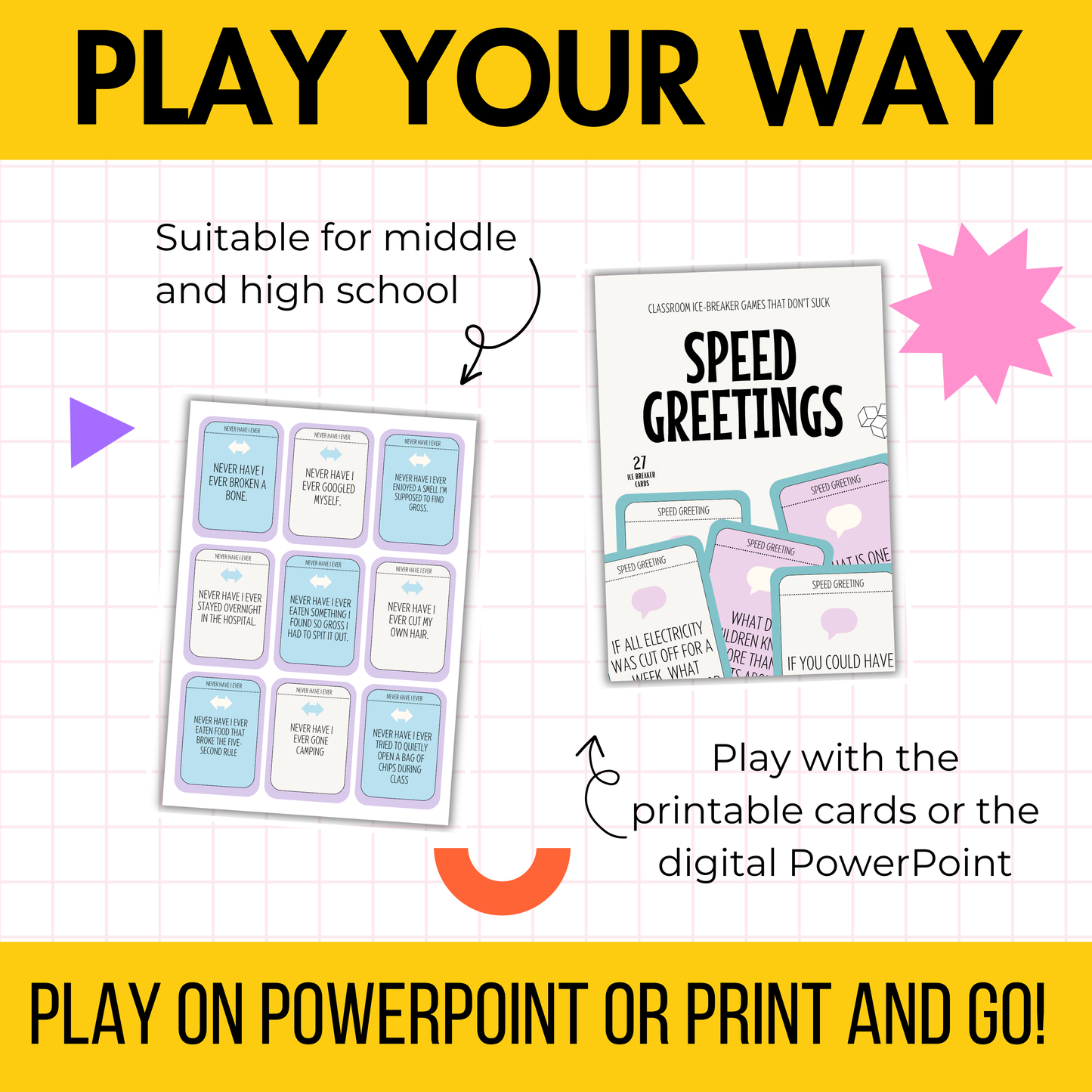 Back to School Icebreaker Bundle: 4 Card Games for First Day and Brain Breaks