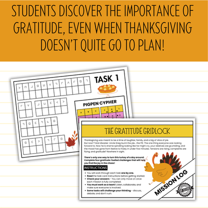 Gratitude Gridlock: A Thanksgiving Escape Room Adventure [Middle School]