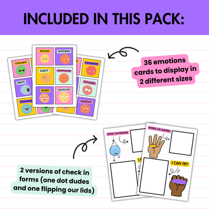 Feelings Check-In: 36 Emotion Cards & 25 Self-Regulation Coping Strategy Cards