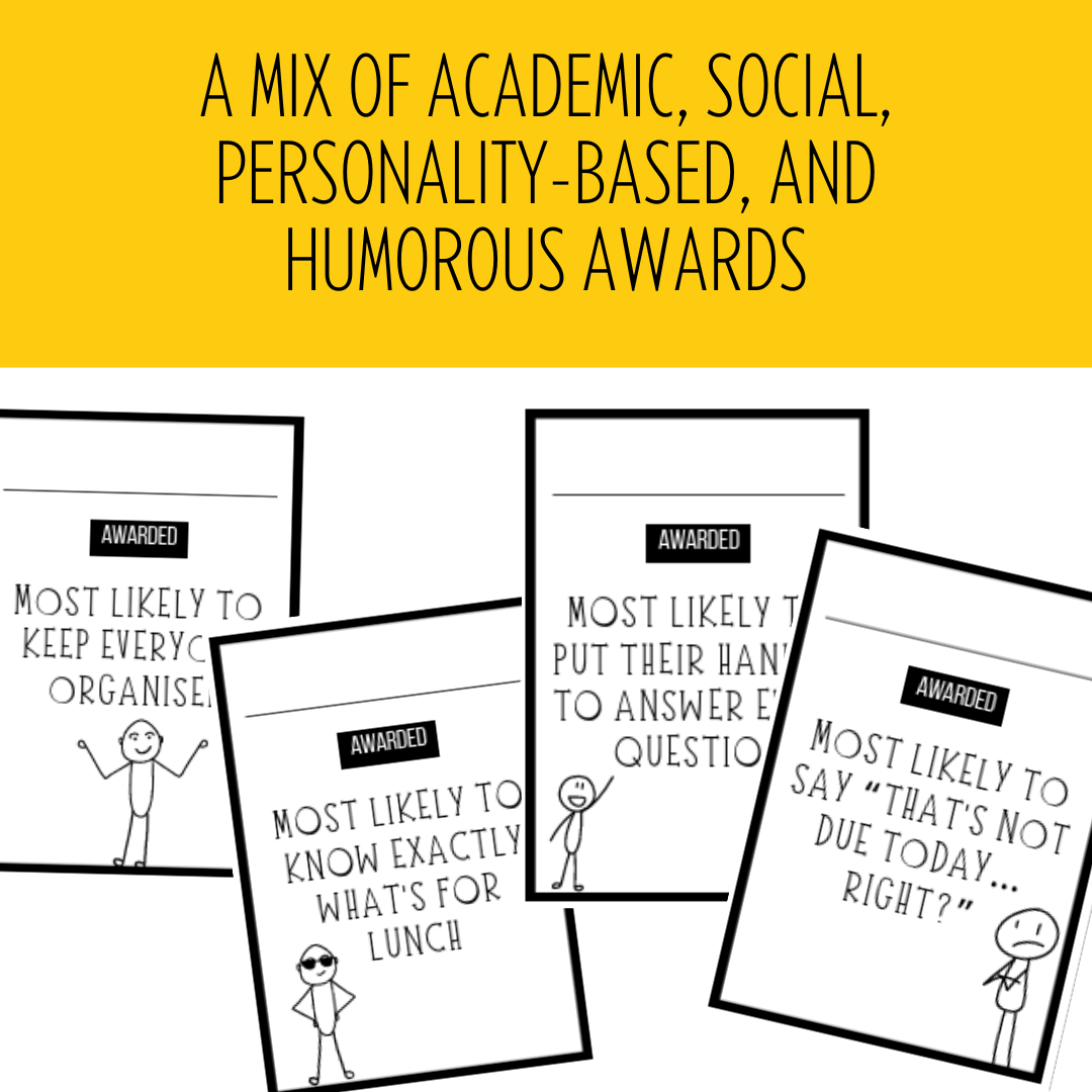 48 Fun End of Year Student Superlative Awards! | Printable Class Certificates